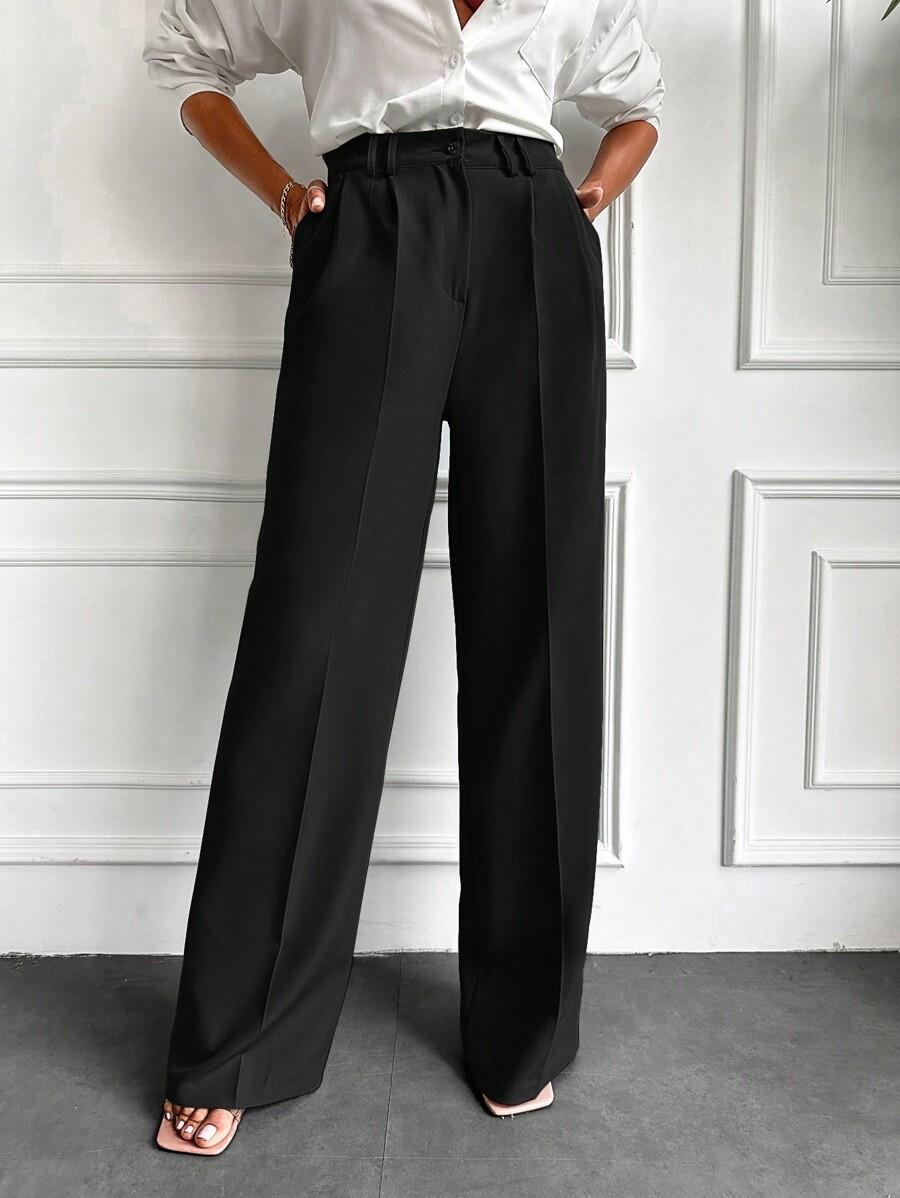 CZARNE ELEGANCKIE SPODNIE