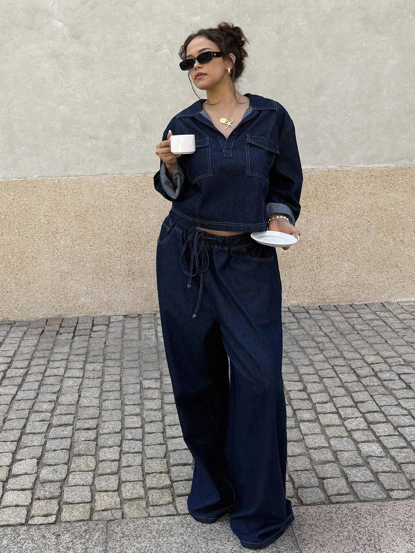 komplet bluza spodnie jeans