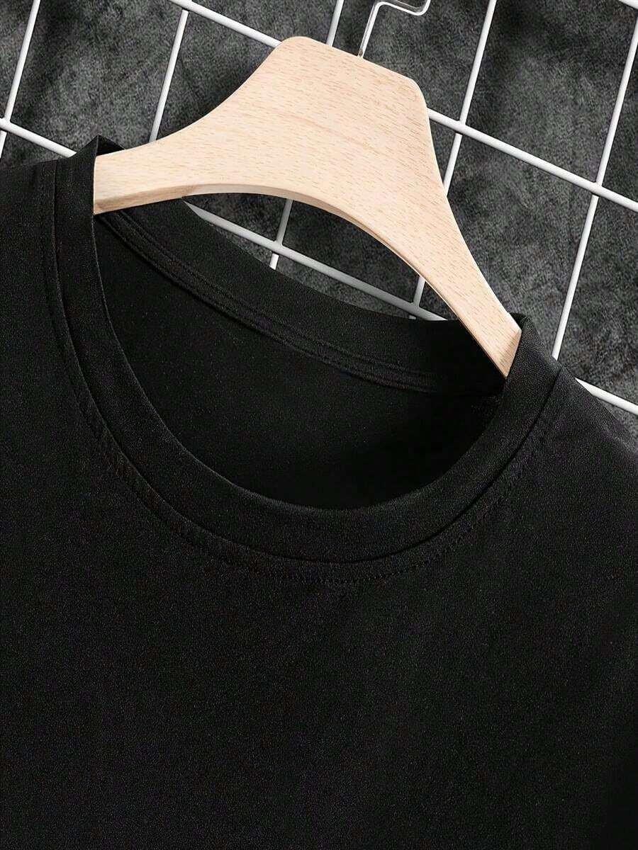 czarny t-shirt nadruk