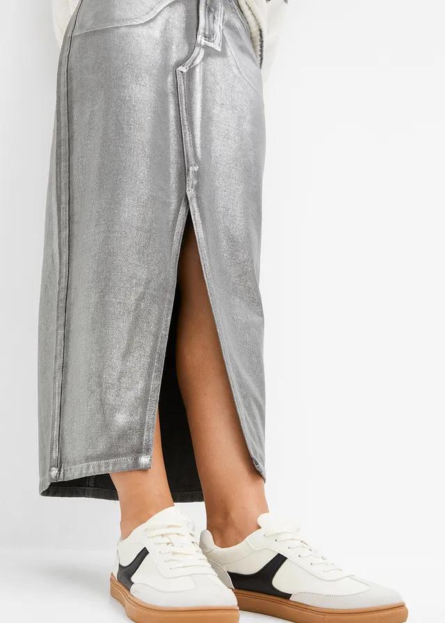 ELEGANCKA MAXI SPÓDNICA REGULAR BAWEŁNIANA Z ZAMKIEM