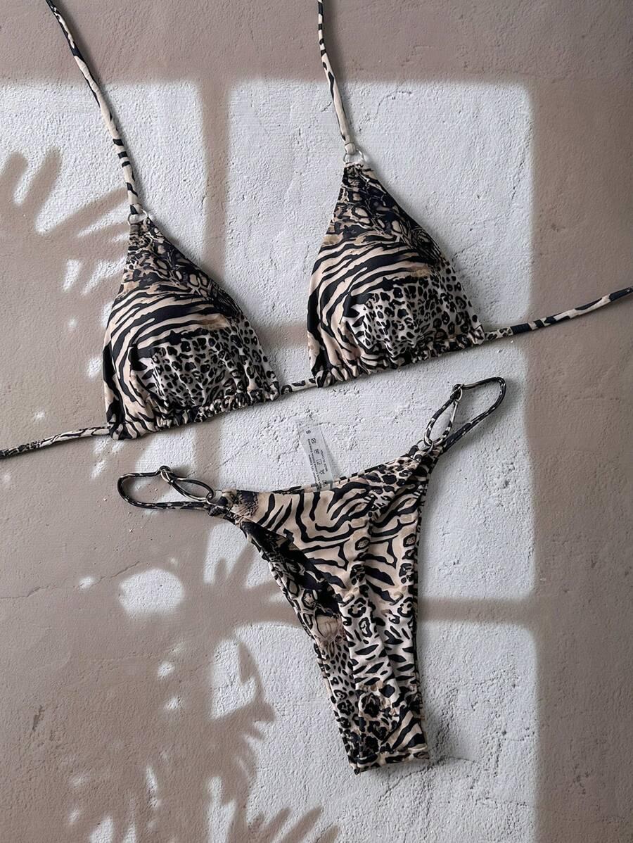 DWUCZĘŚCIOWY STRÓJ KĄPIELOWY ANIMAL PRINT