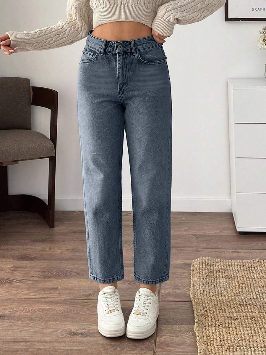 NIEBIESKIE SPODNIE JEANS WYSOKI STAN 