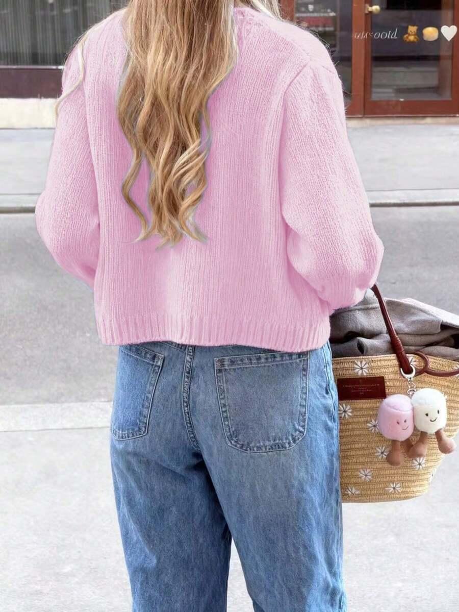 RÓŻOWY SWETER KARDIGAN GUZIKi