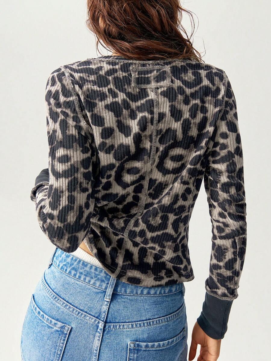 BLUZKA DŁUGI RĘKAW animal print