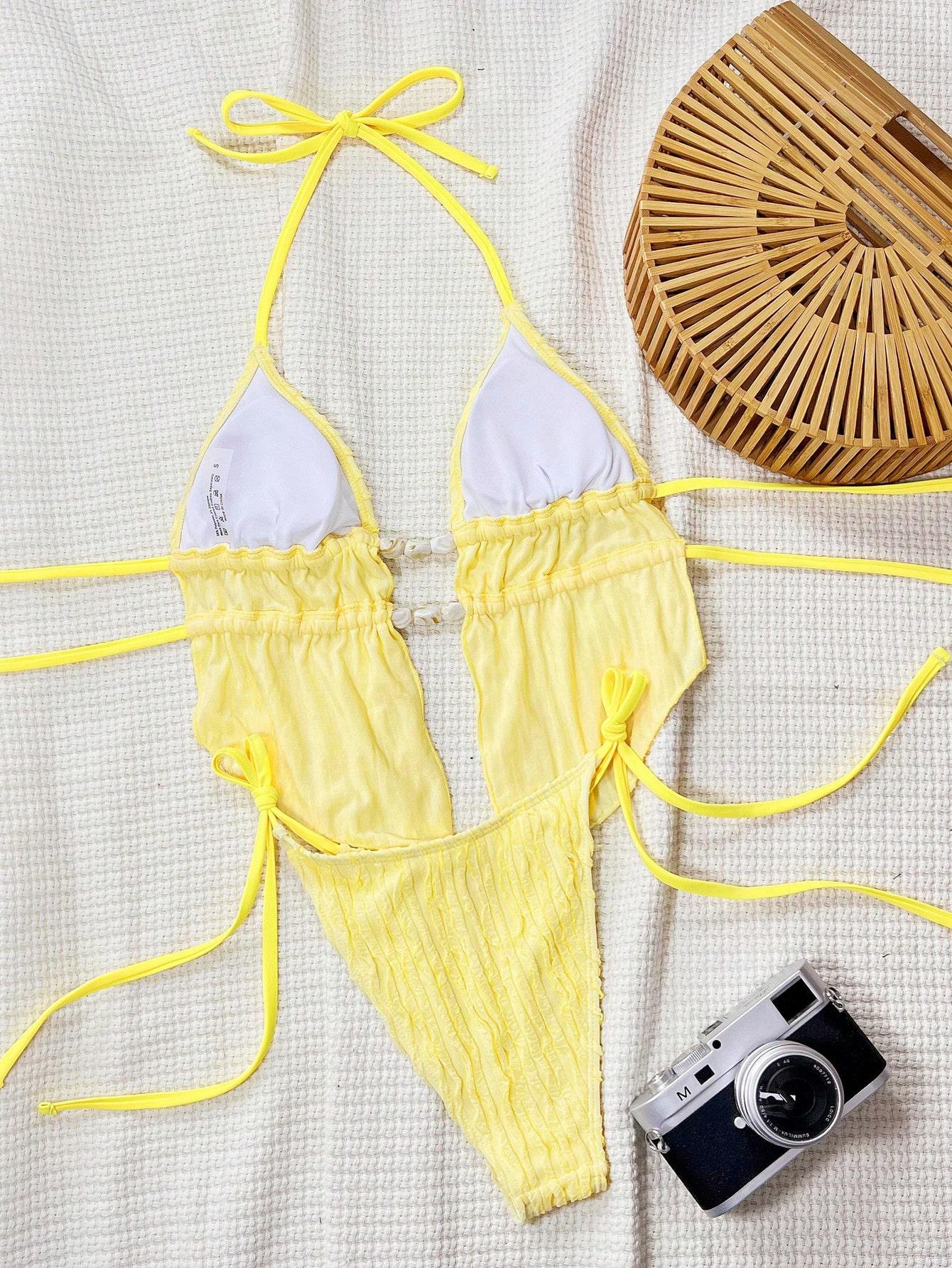 żółty dół od bikini 