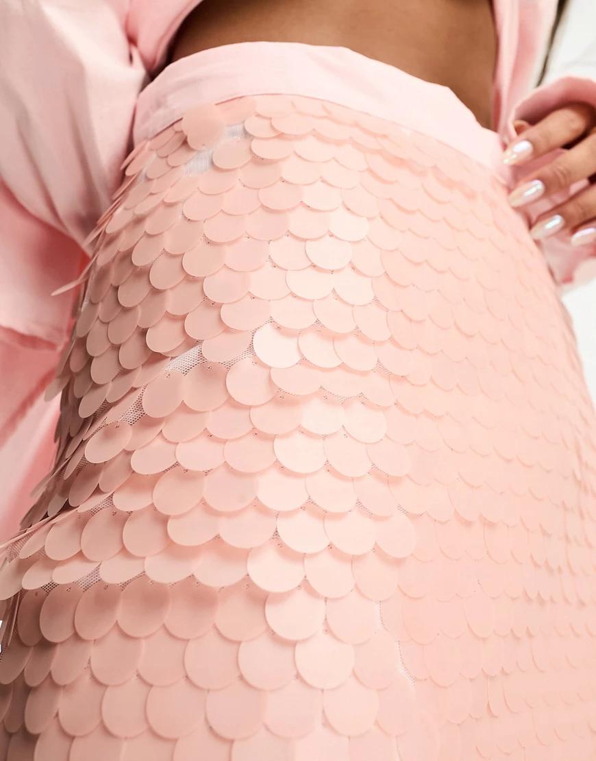 różowa mini spódnica cekiny