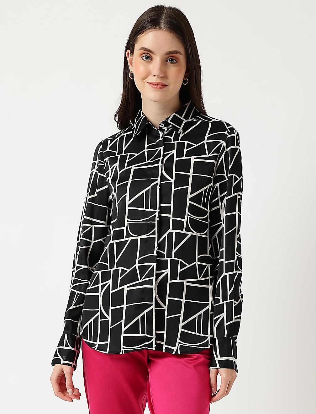 koszula wzór kontrast T41-3368K-Y4