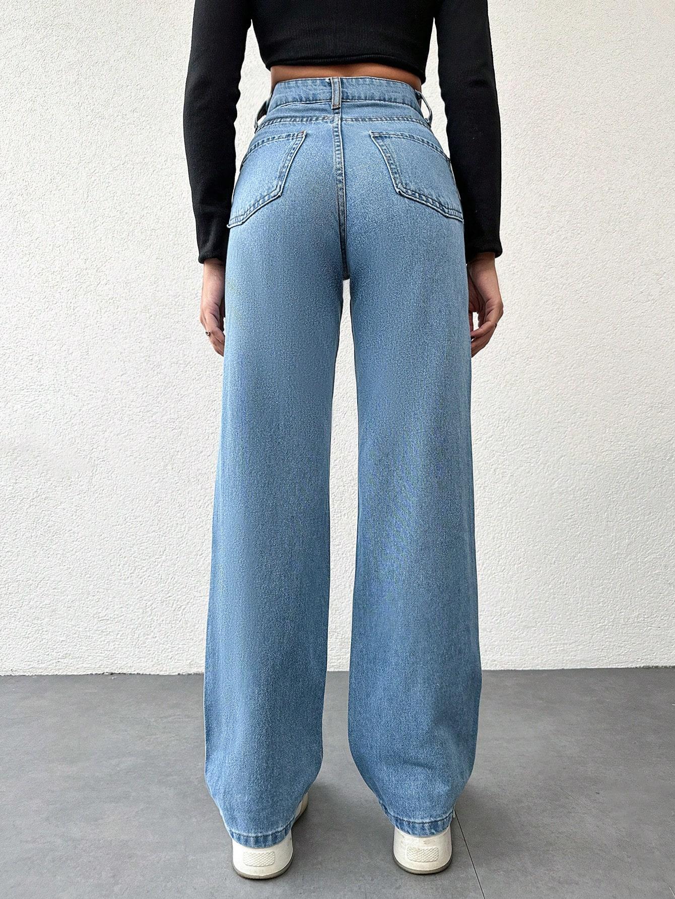 niebieskie jeansy casual