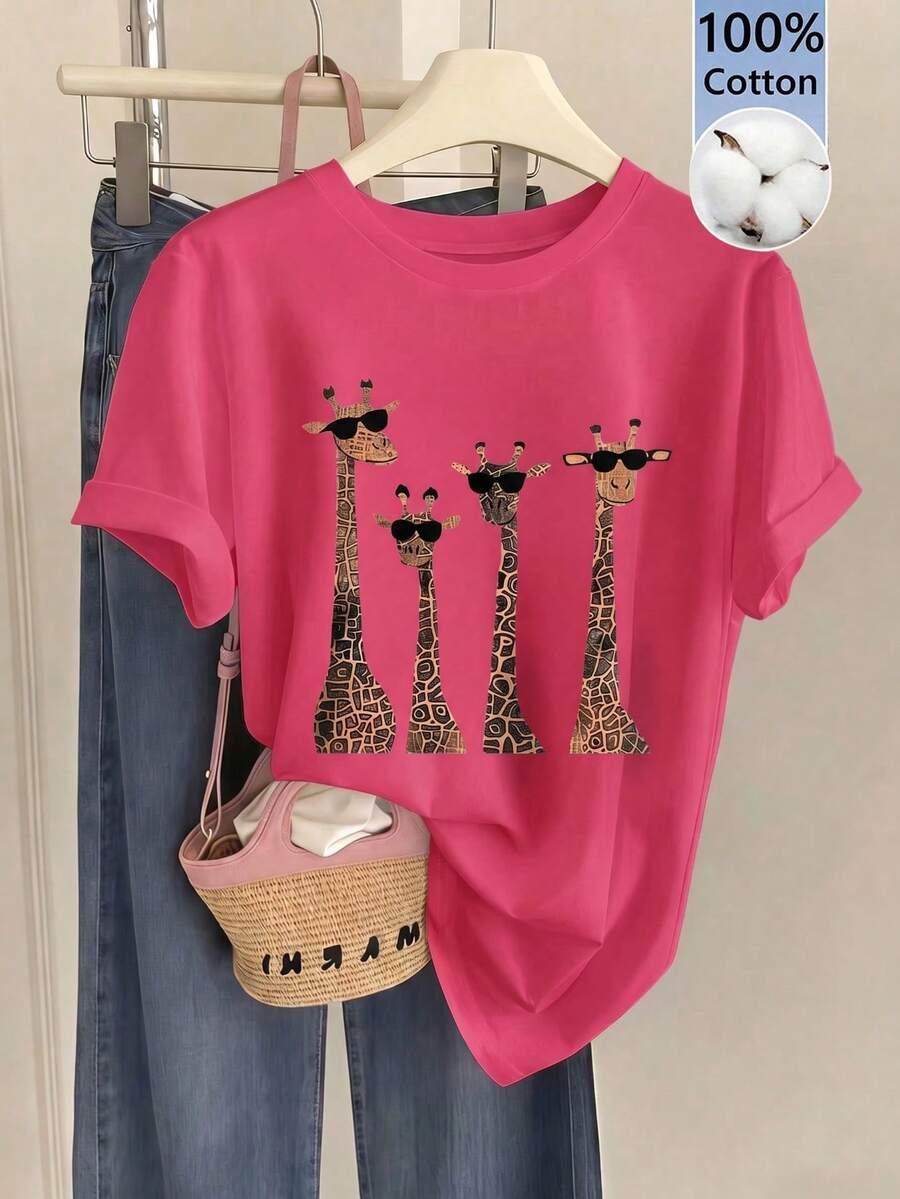 RÓŻOWY T-SHIRT print
