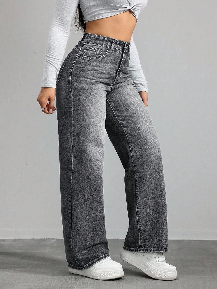 szare spodnie jeans 