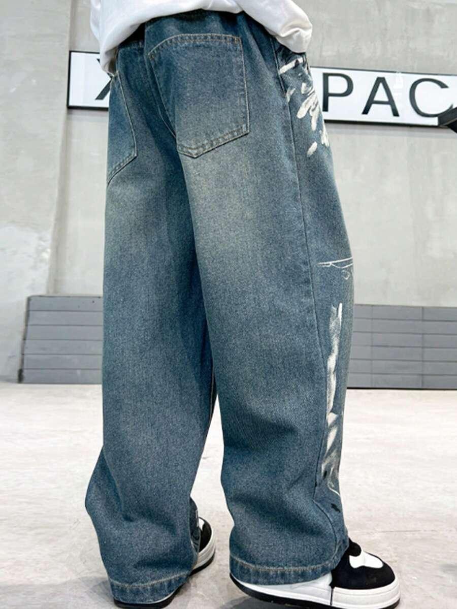 spodnie jeans graffiti