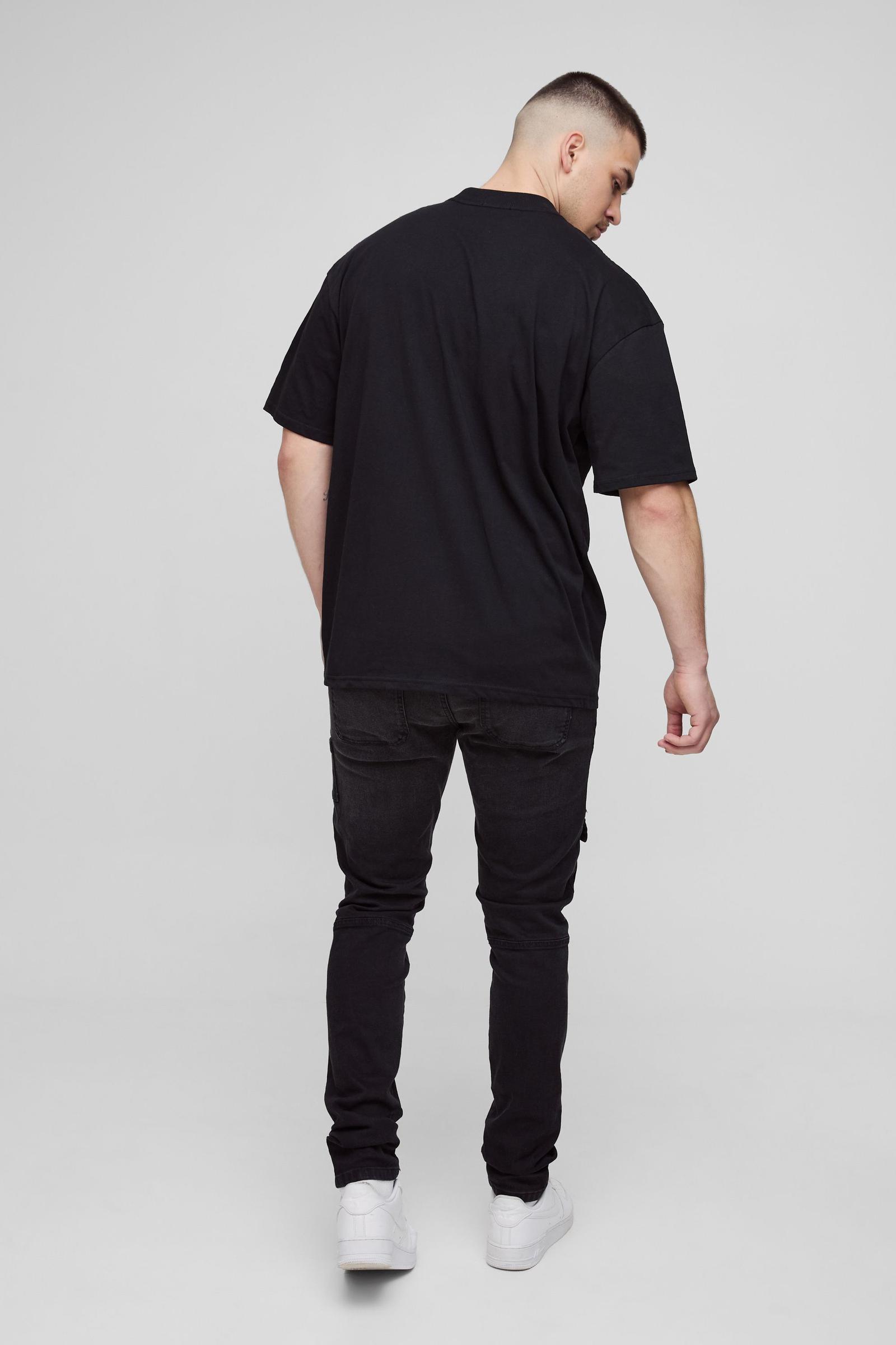 czarny t-shirt nadruk