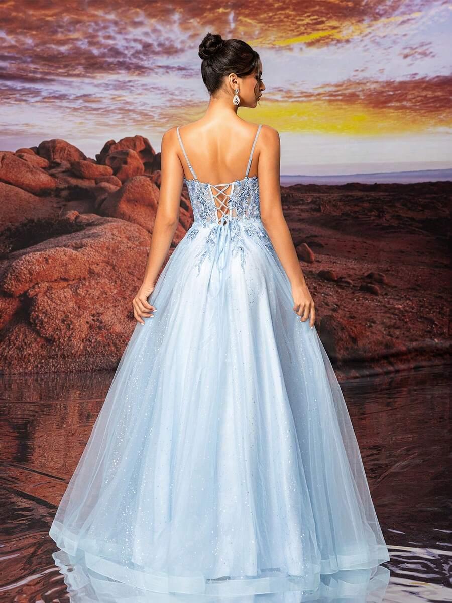 niebieska maxi sukienka