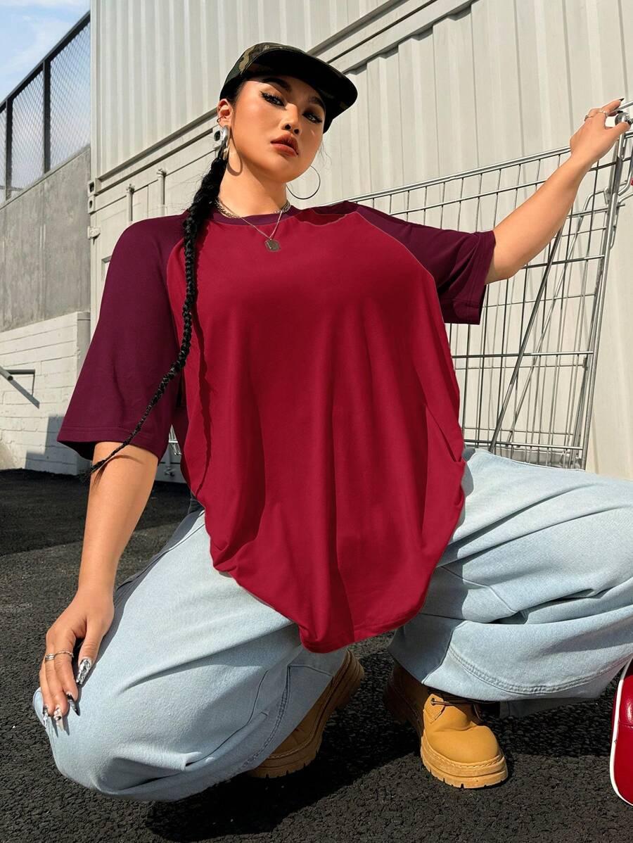 CZERWONY T-SHIRT CASUAL