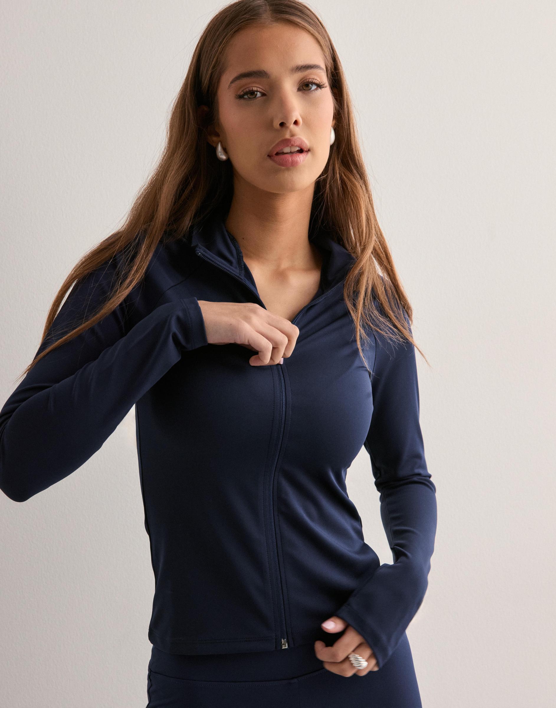GRANATOWA BLUZA ZAMEK