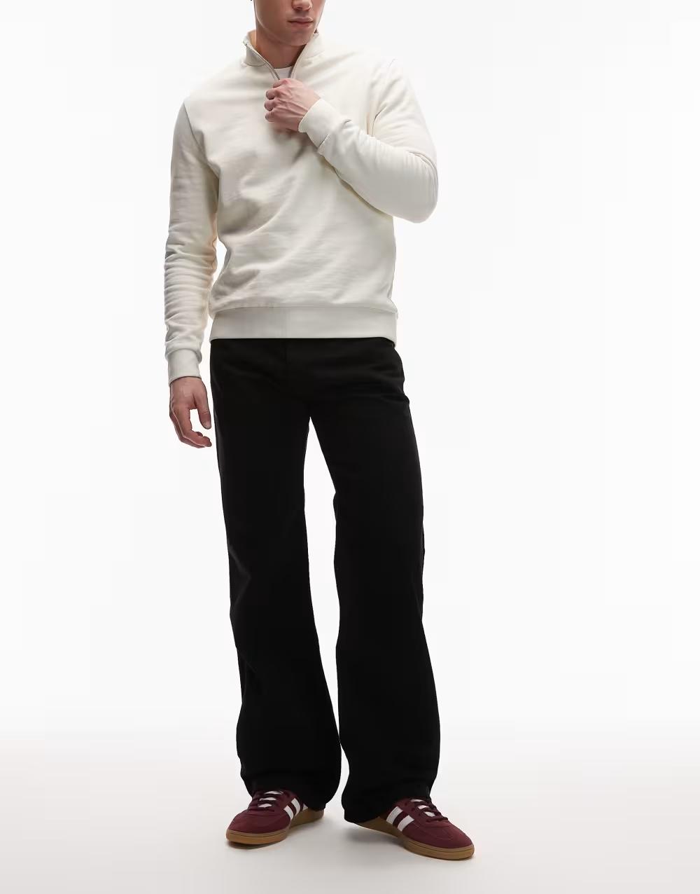 CZARNE SPODNIE JEANS PROSTA NOGAWKA