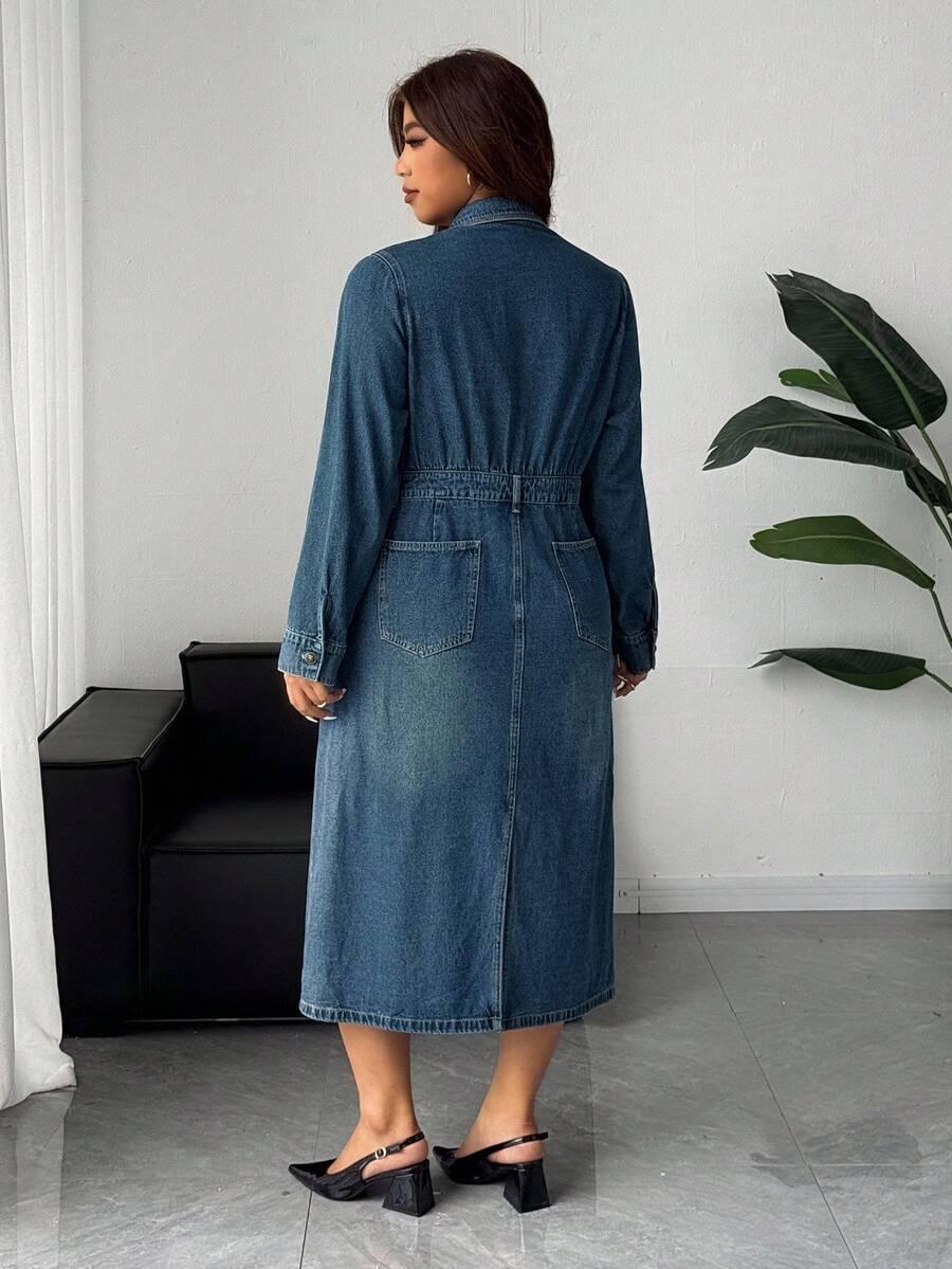 niebieska sukienka jeans