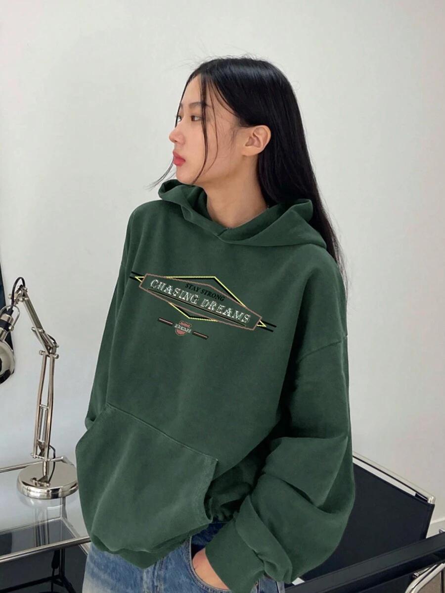 ZIELONA BLUZA NADRUK