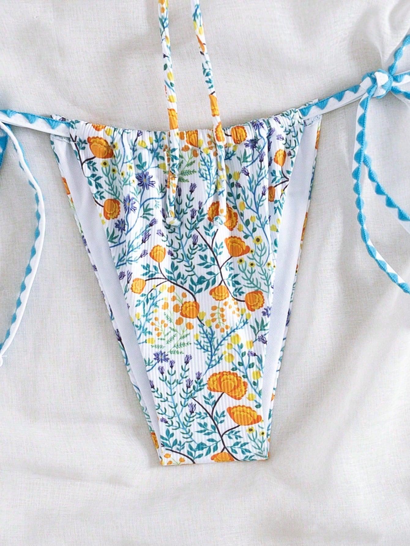 wiązany komplet bikini print 