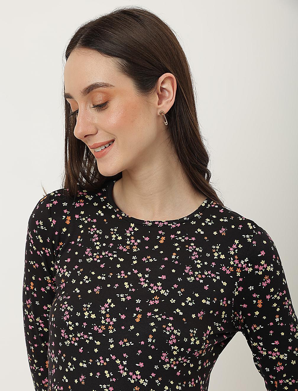 CZARNA SUKIENKA PRINT T42-6155K-Y4