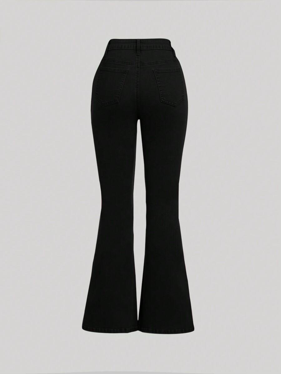CZARNE SPODNIE JEANS DZWONY