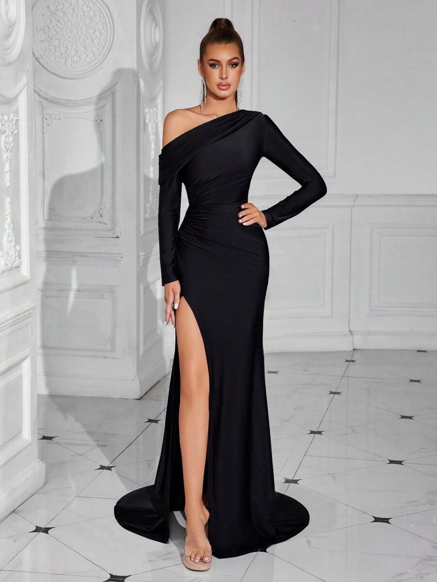 CZARNA MAXI SUKIENKA