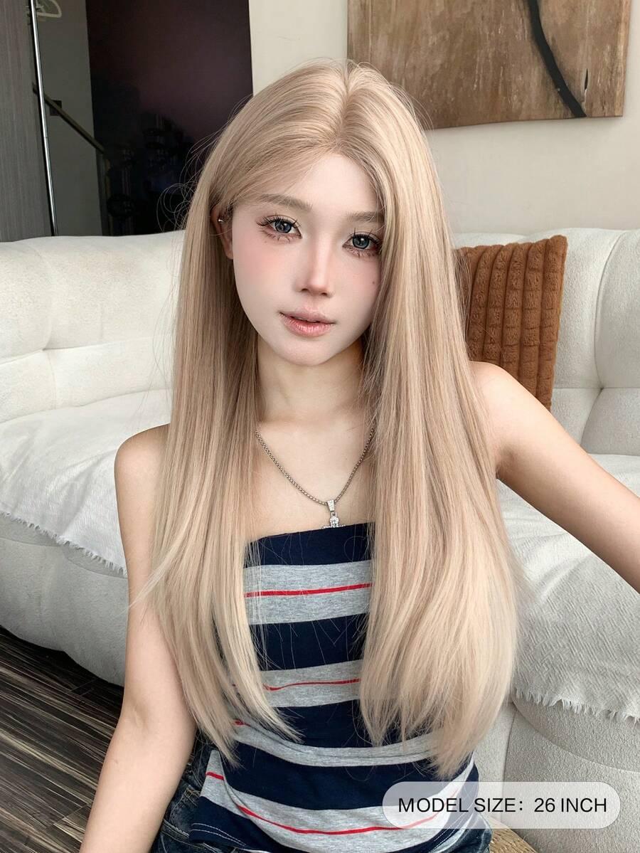 blond peruka długie włosy