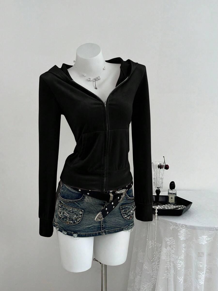 czarna bluza zamek kaptur