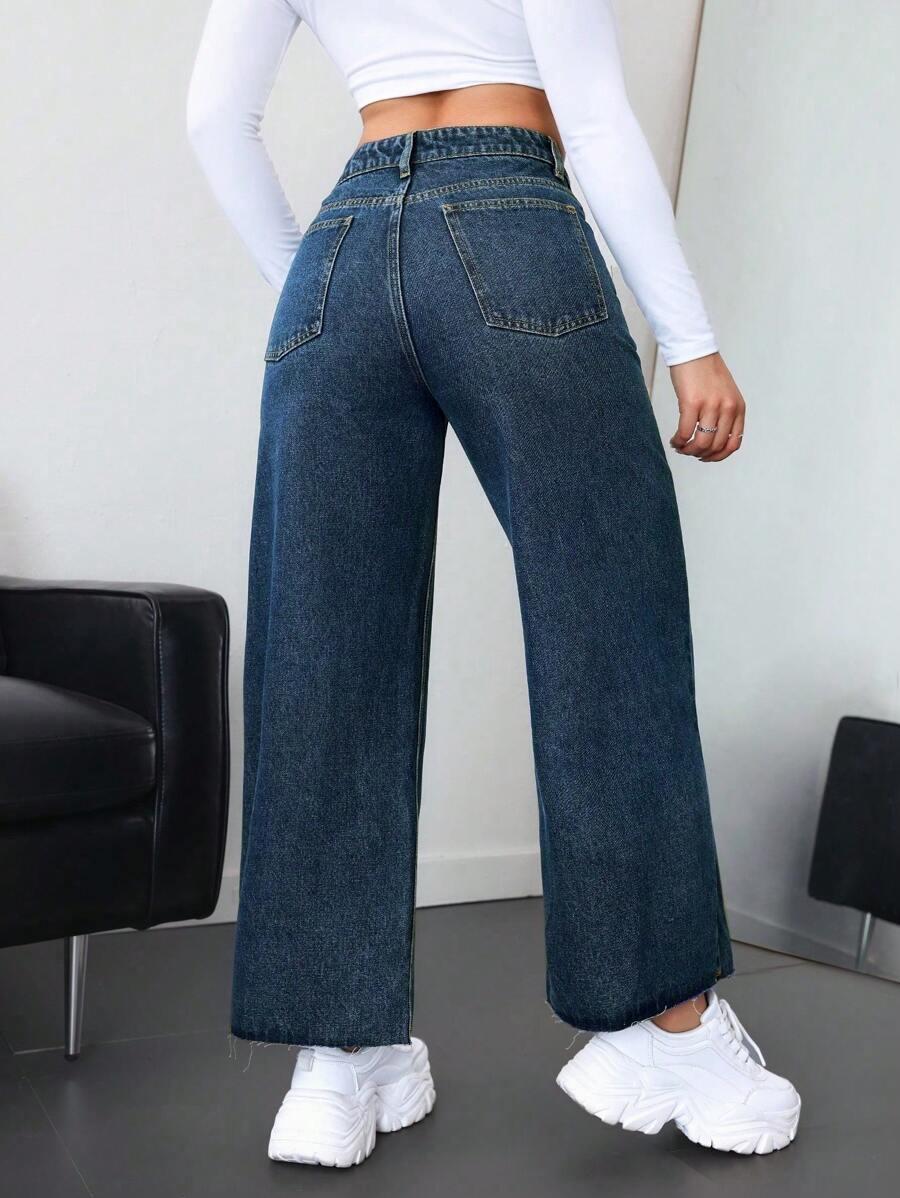 GRANATOWE SPODNIE JEANS