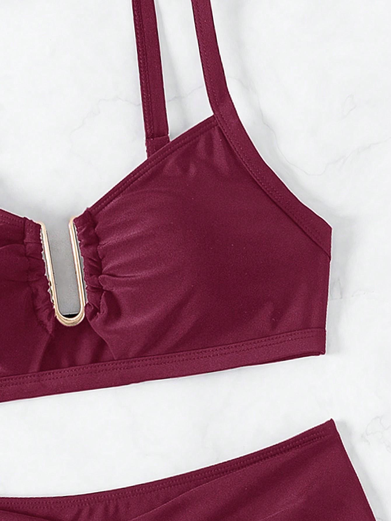 BORDOWE BIKINI STRÓJ KĄPIELOWY 