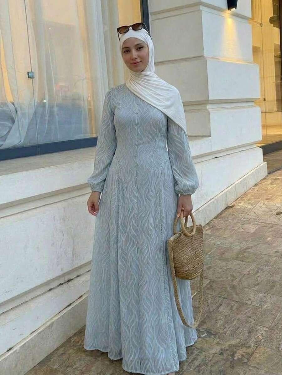 szara maxi sukienka