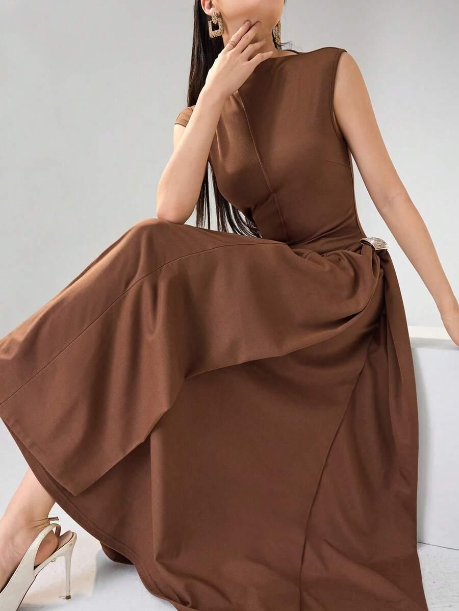 ELEGANCKA MAXI SUKIENKA NA RAMIĄCZKACH