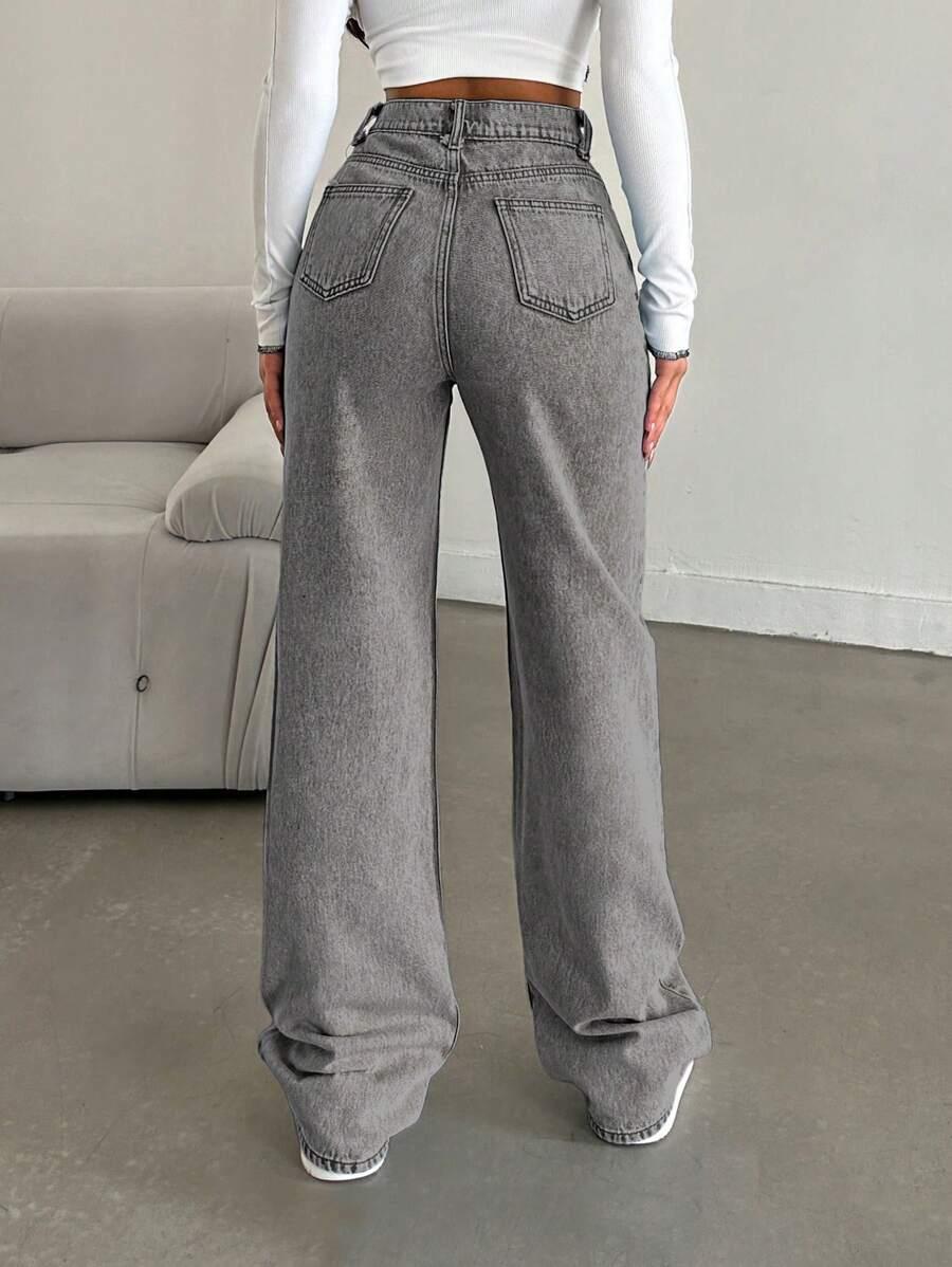 SZARE SPODNIE JEANS