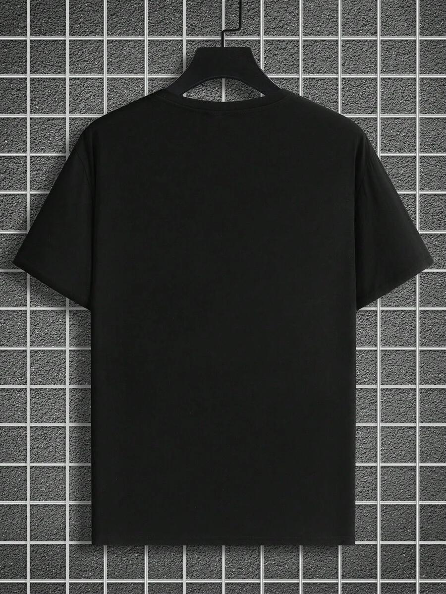 czarny t-shirt krótki rękaw