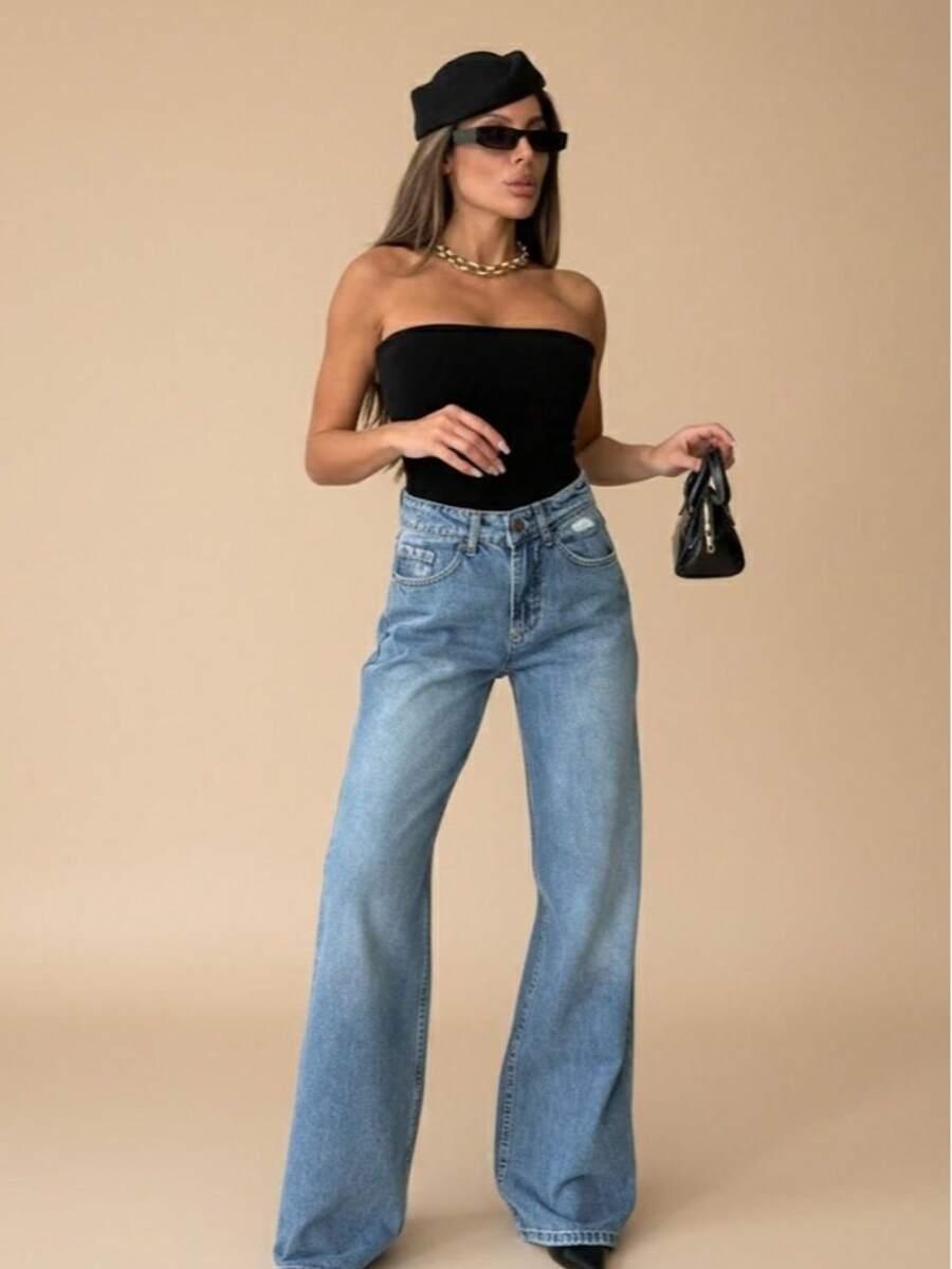 NIEBIESKIE SPODNIE JEANS