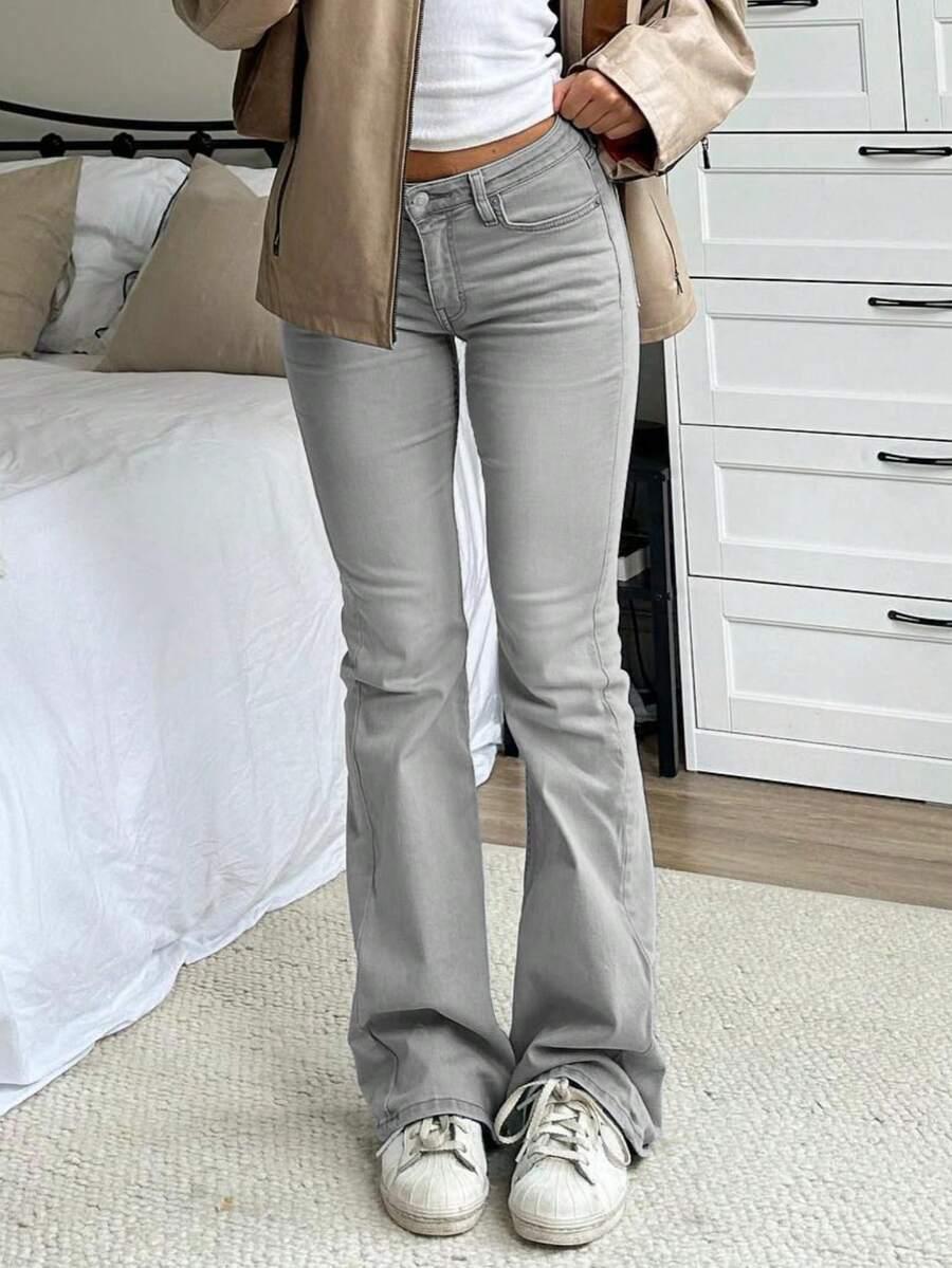 SZARE SPODNIE JEANS
