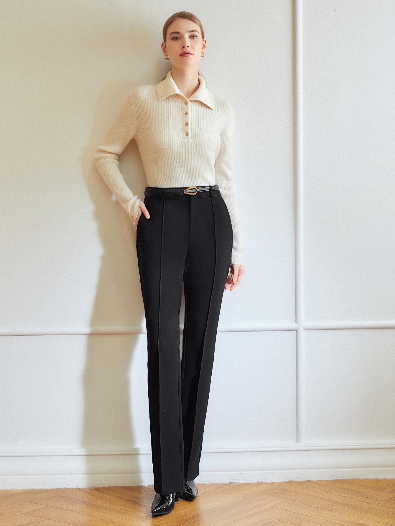 CZARNE ELEGANCKIE SPODNIE