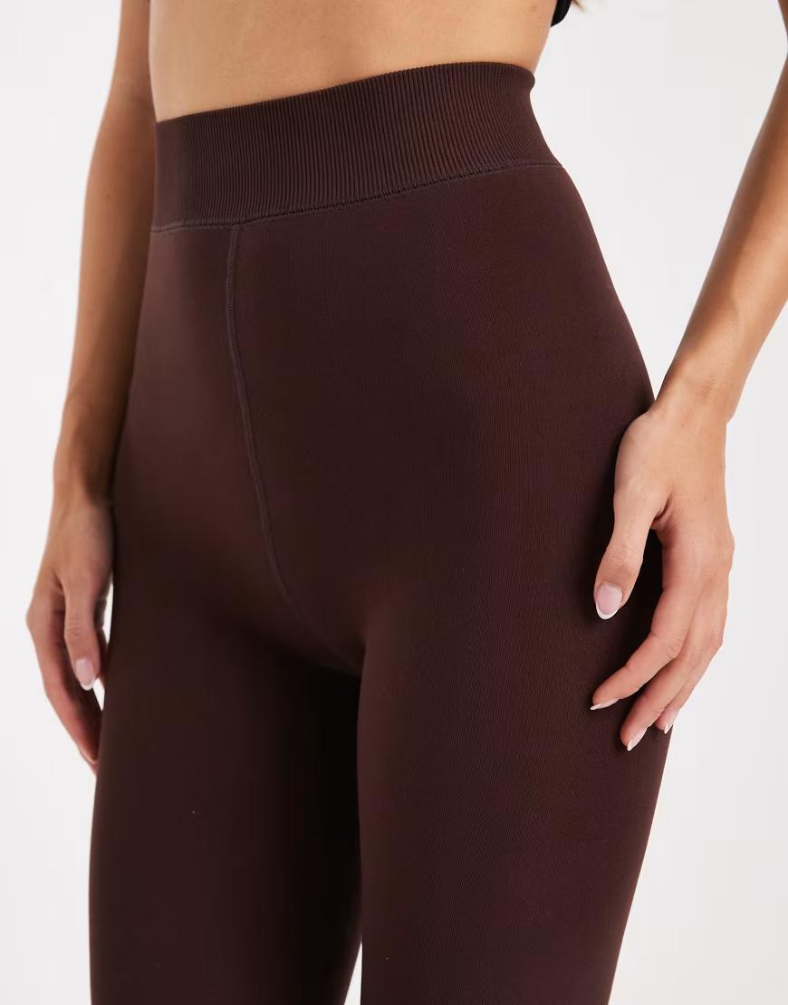 BRĄZOWE OCIEPLANE LEGGINSY