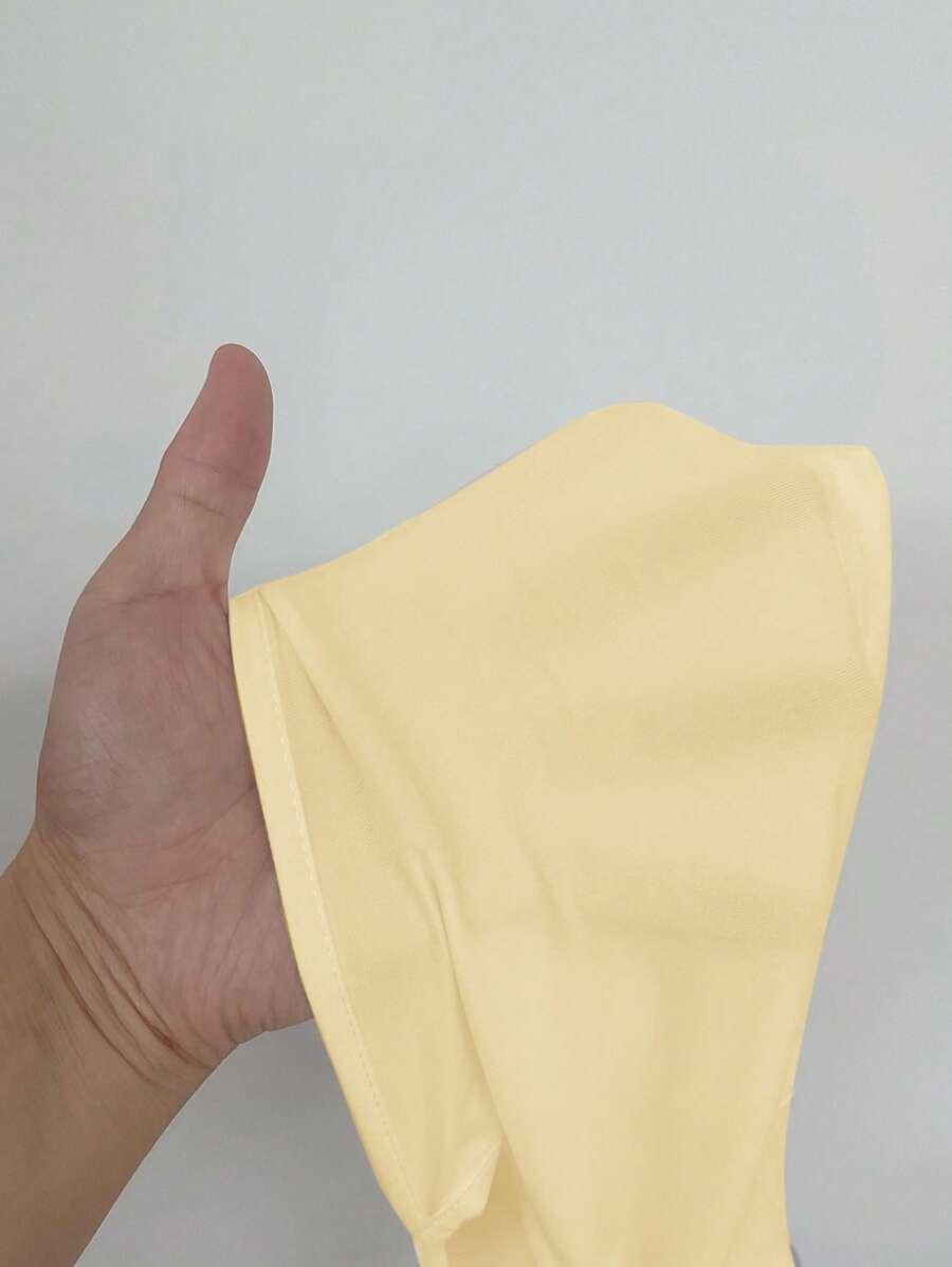 żółty crop top na ramiączkach