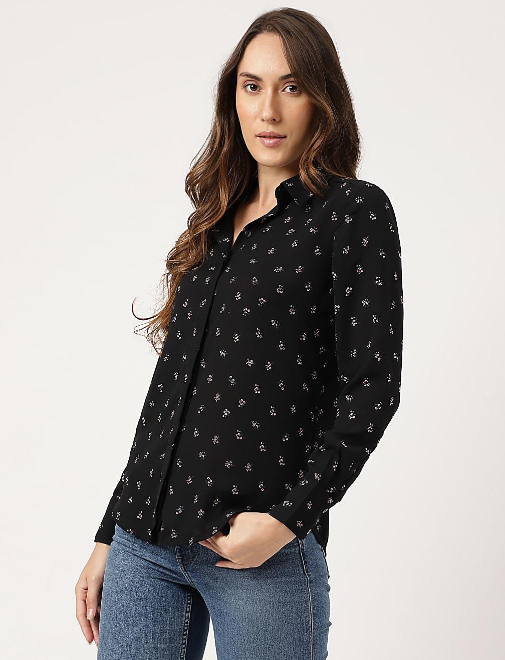 CZARNA BLUZKA PRINT T43-3476K-Y4