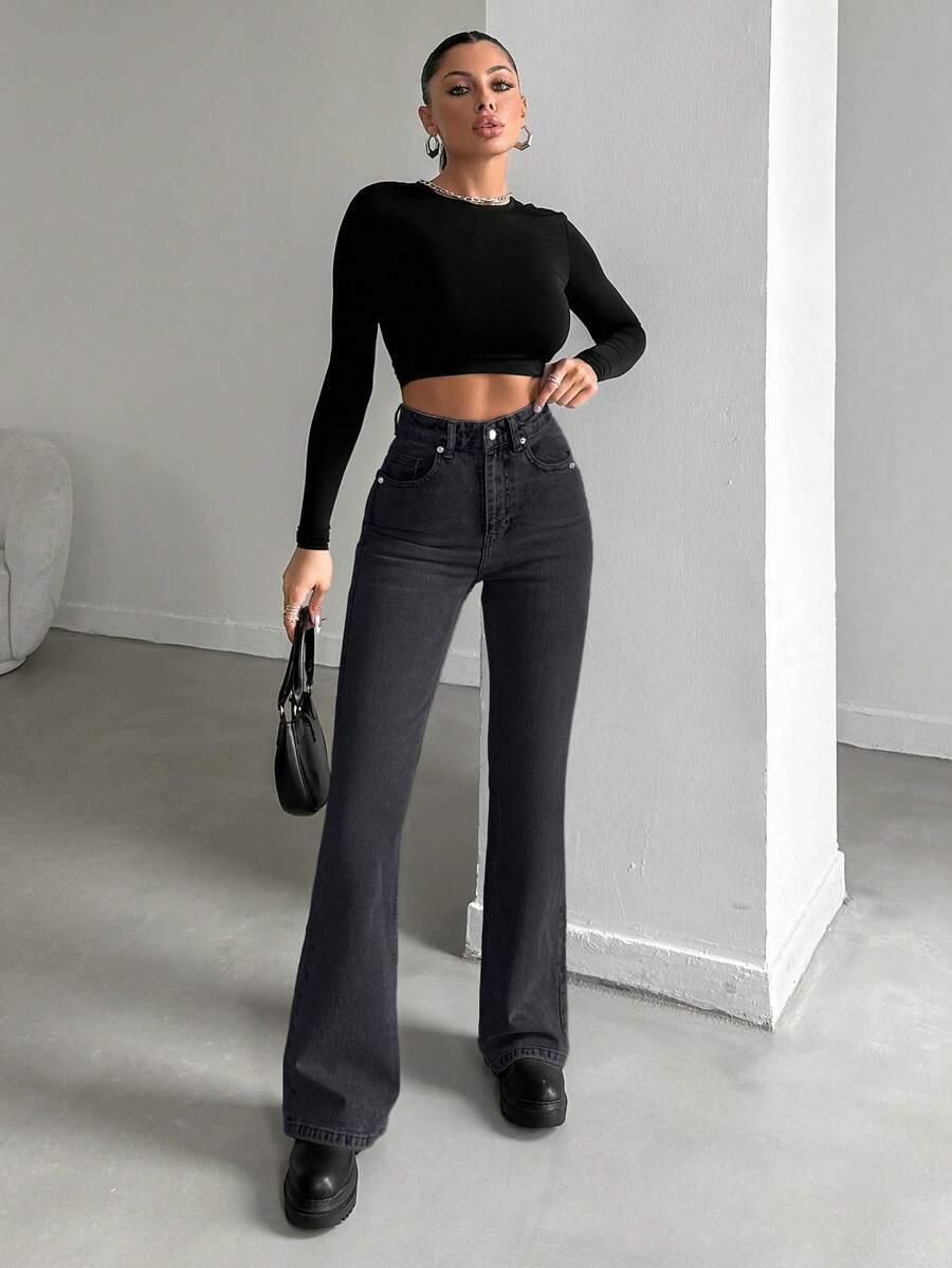 CZARNE SPODNIE JEANS