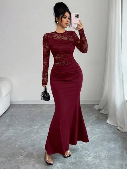 czerwona sukienka maxi