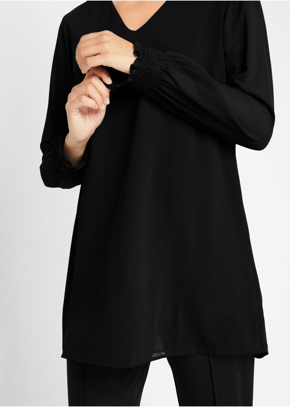CZARNA BLUZKA V-NECK 