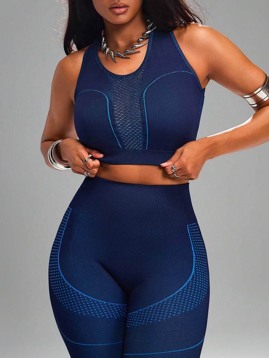 top sportowy legginsy komplet