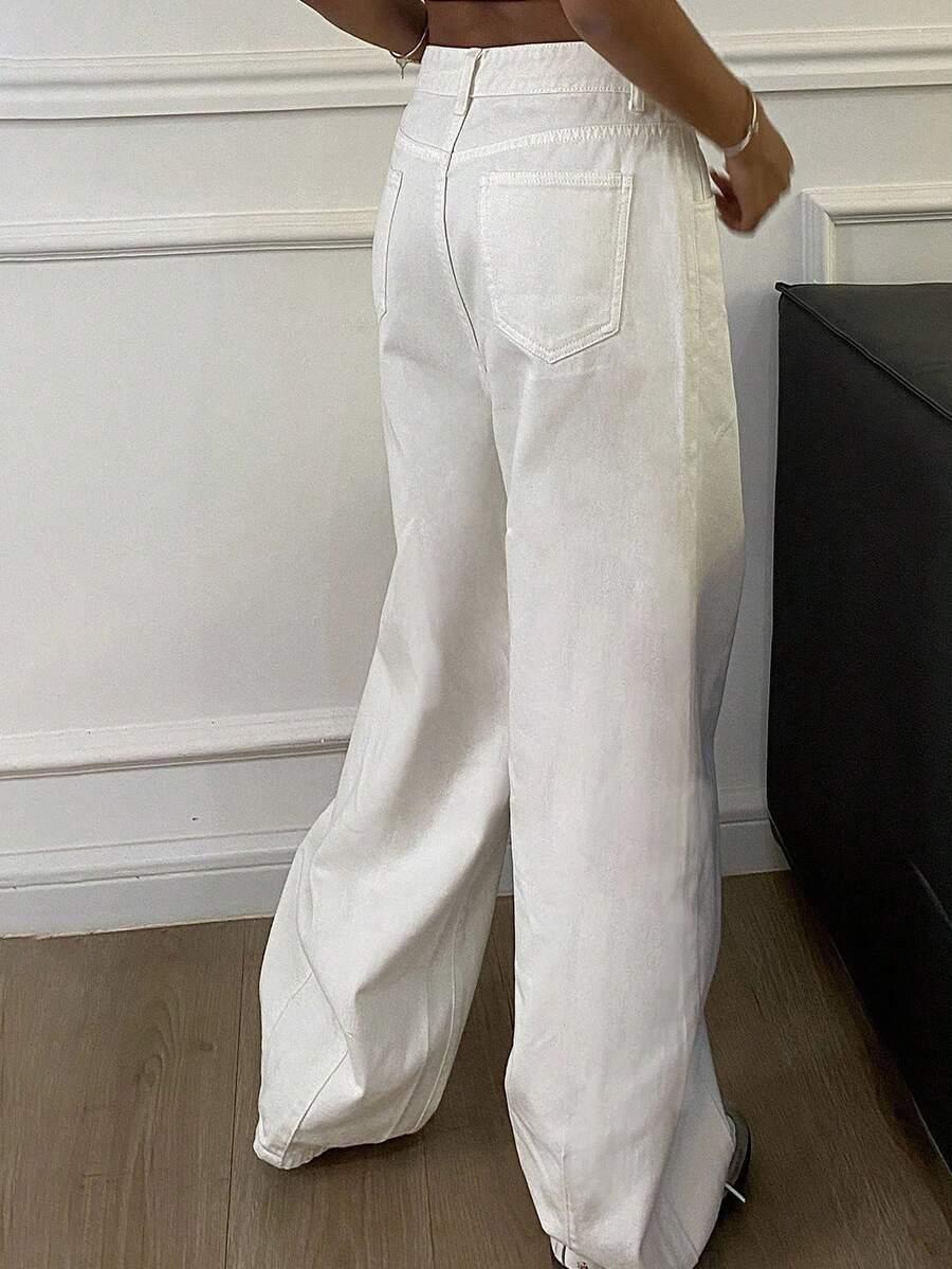 BIAŁE SPODNIE JEANS