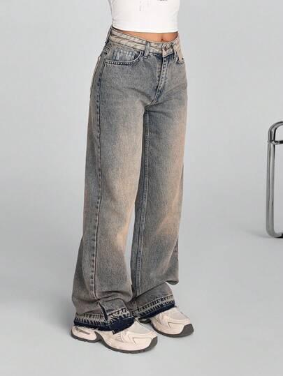 SPODNIE JEANS SZEROKIE NOGAWKI