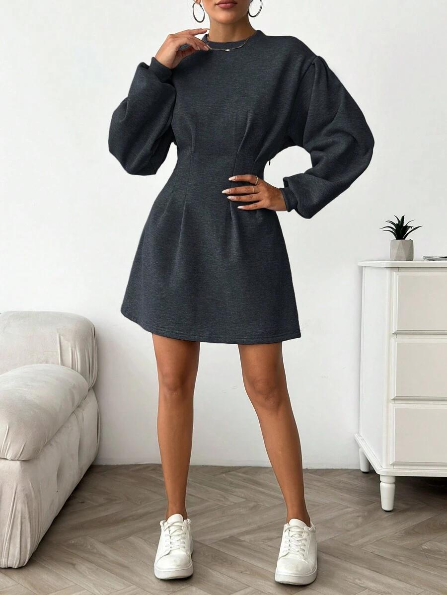 SZARA MINI SUKIENKA