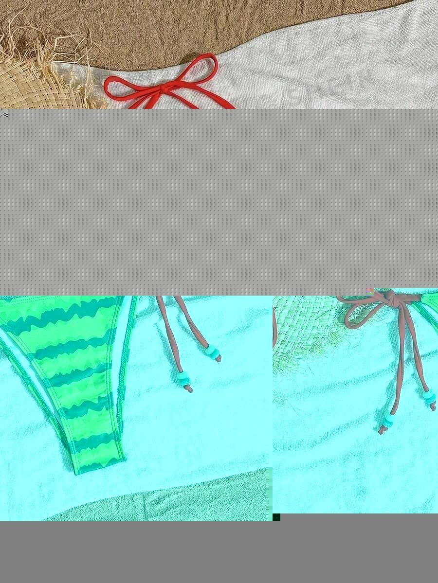 dwuczęściowy strój kąpielowy print zdobienie