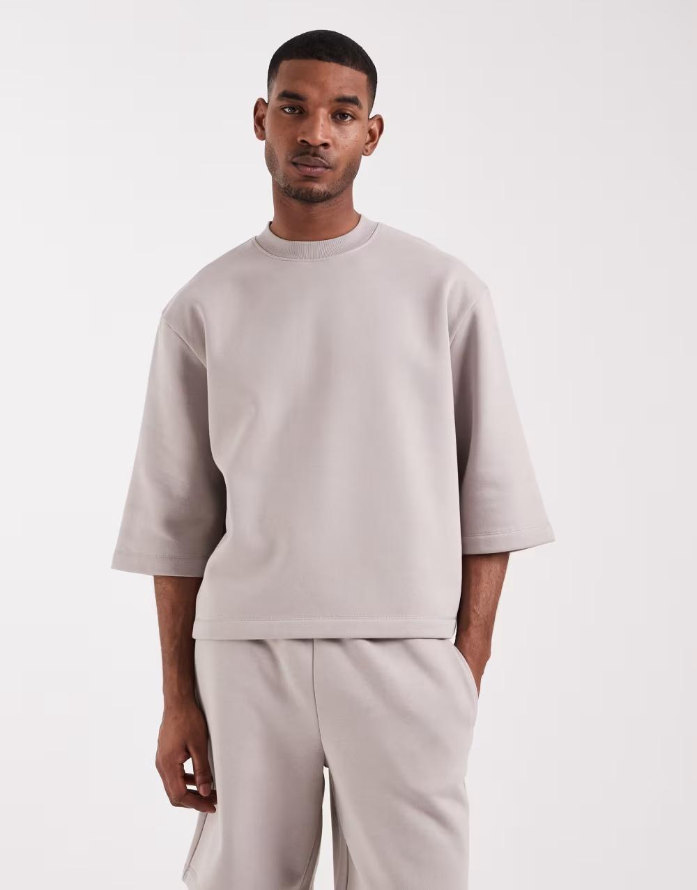 Gładka bluza z 3/4 rękawem