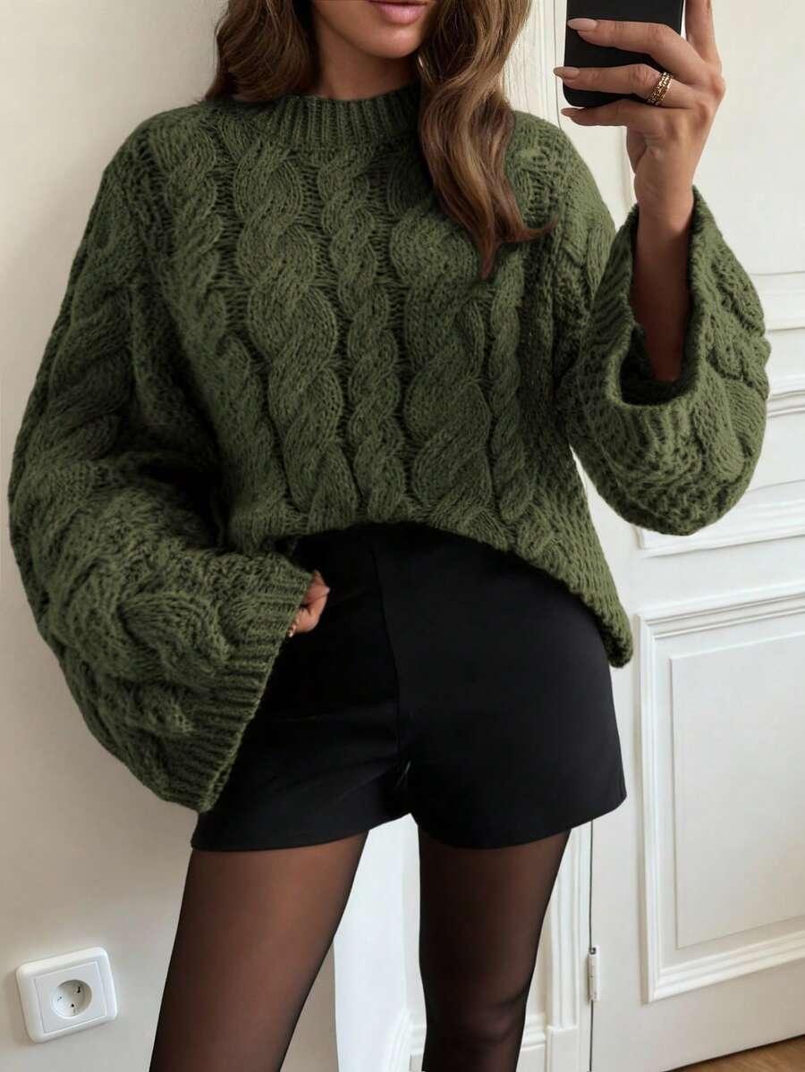 zielony sweter oversize